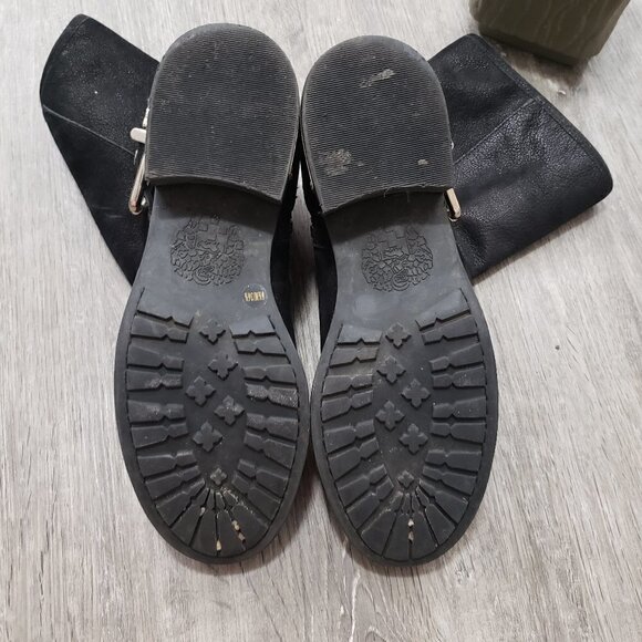 Vince Camuto Black Nubuk Leather Harness Boots 6.5 - Picture 9 of 10